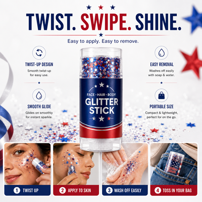 4th of July Glitter Stick